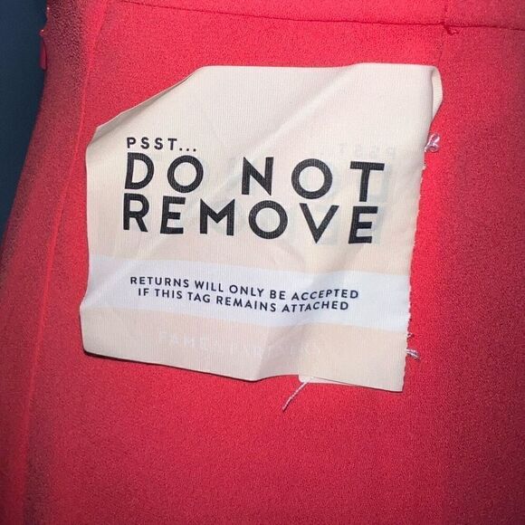 Fame And Partners Watermelon Pink Plunging Neckline Cut Out Mini Dress Women’s 4 - Picture 6 of 16